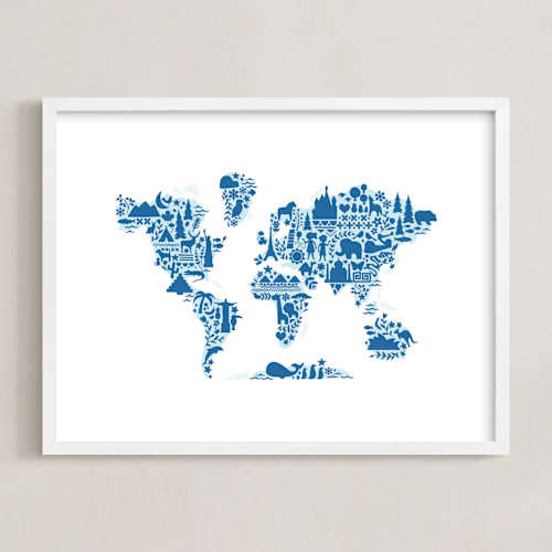This is a bluebell art with standard by Jessie Steury called little big world map