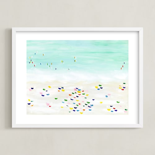 This is a white art by Yaling Hou Suzuki called seaside vacation