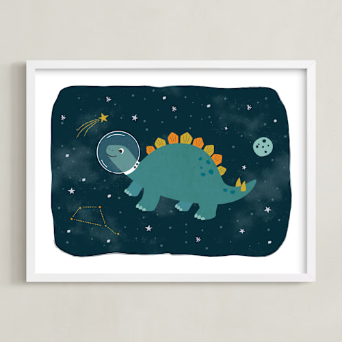 This is a jurassic art by Annie Holmquist called dinos in space 2