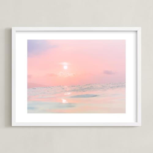 This is a pink art by Kamala Nahas called sorbet sea 3