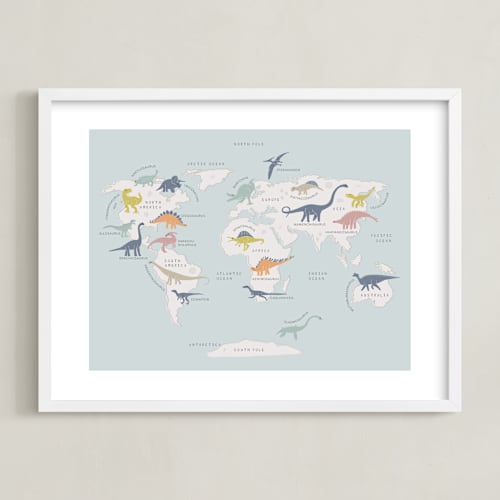 This is a ocean blue art by Teju Reval called dino world