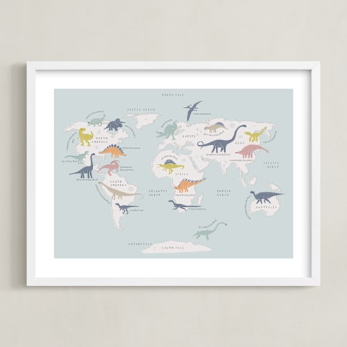 This is a ocean blue art with standard by Teju Reval called dino world