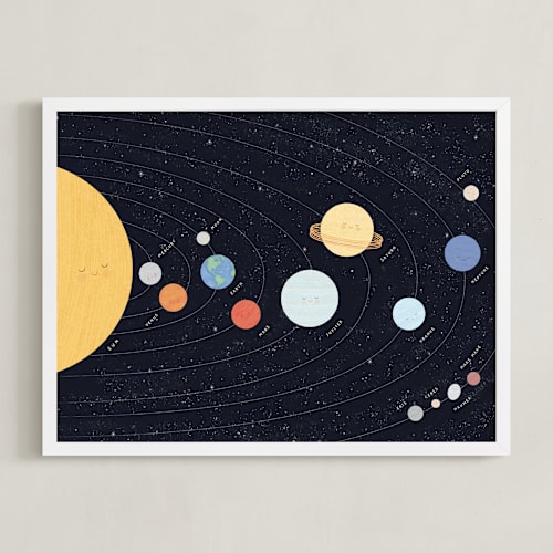 This is a navy art by Sabrin Deirani called our beautiful universe