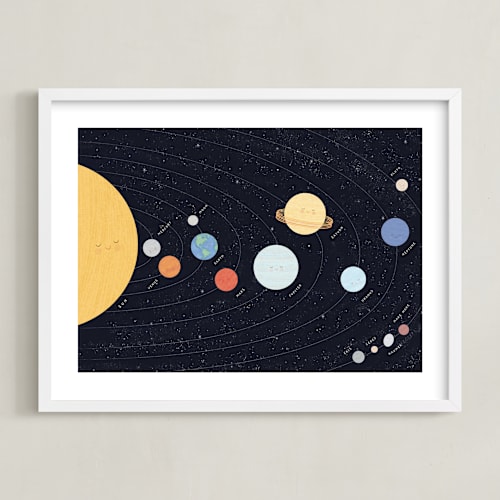 This is a navy art with standard by Sabrin Deirani called our beautiful universe