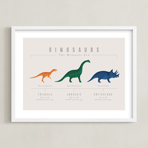 This is a multicolor art by Ashley Presutti Beasley called dino timeline