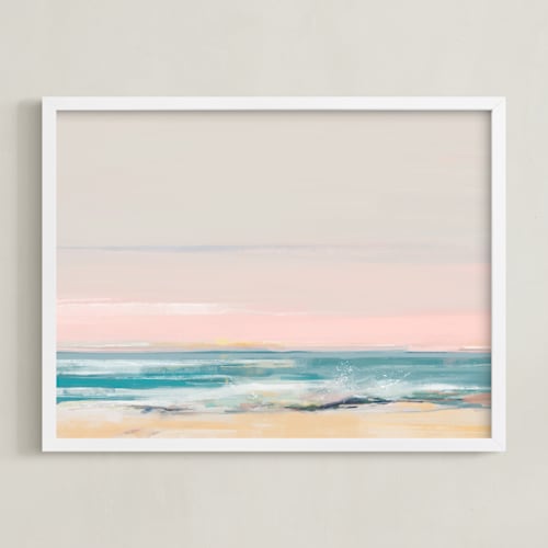 This is a blue turqouise art with standard by Eric Ransom called beach impressions