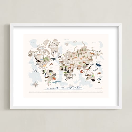 This is a ivory art by Sabrin Deirani called animals world map, 65 threatened species