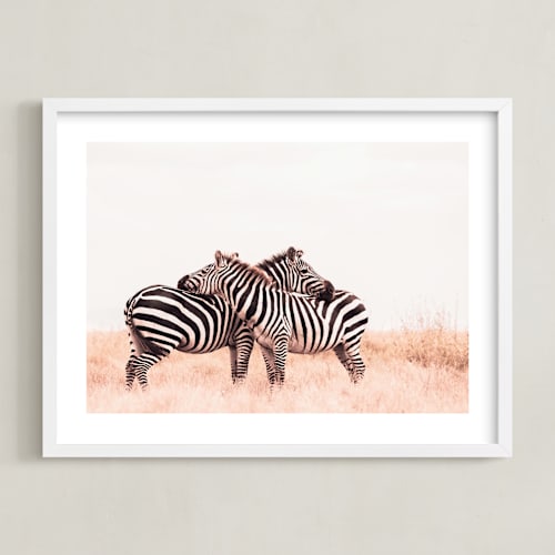 This is a zebra art by Lisa Sundin called the embrace