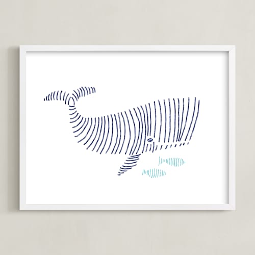 This is a ocean blue art by Jayne Alfieri called lined animals ii