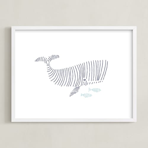 This is a whale gray art by Jayne Alfieri called lined animals ii