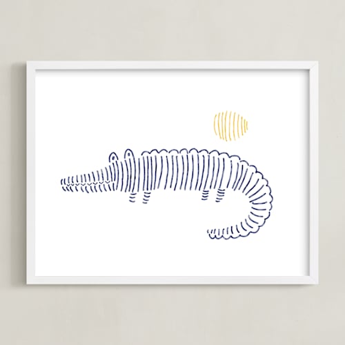 This is a ocean blue art by Jayne Alfieri called lined animals iii