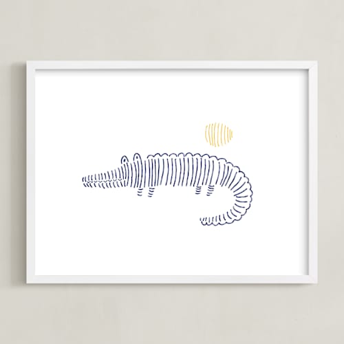 This is a ocean blue art by Jayne Alfieri called lined animals iii