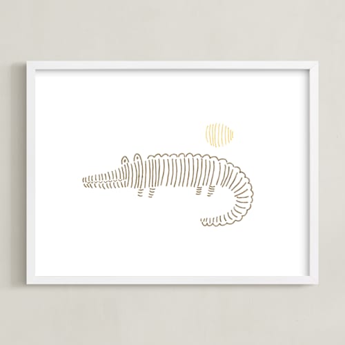 This is a desert brown art by Jayne Alfieri called lined animals iii