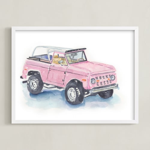This is a peony pink art by Stacey Brod called classic vroom 3