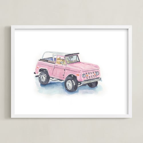 This is a peony pink art by Stacey Brod called classic vroom 3