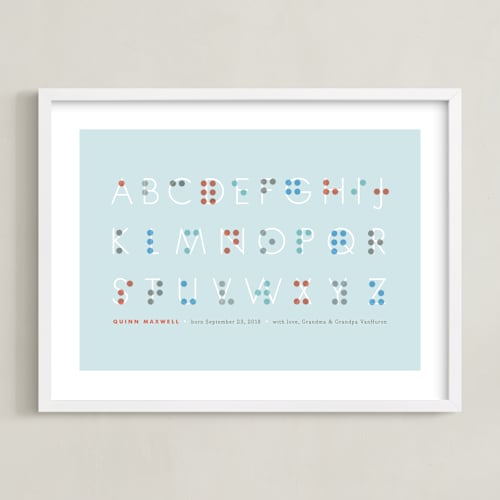 This is a blue sky nursery wall art by Jennifer Wick called seen and understood