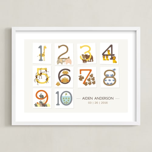 This is a latte nursery wall art by Bella Expressions-Linda Birtel called let's count