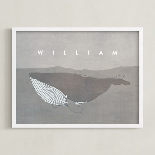 This is a smoke nursery wall art by Lucrecia Caporale called sweet whale