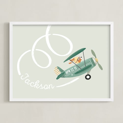 This is a soft jungle nursery wall art by Leia Matt called aerobatics