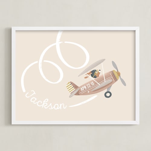 This is a pecan cream nursery wall art by Leia Matt called aerobatics