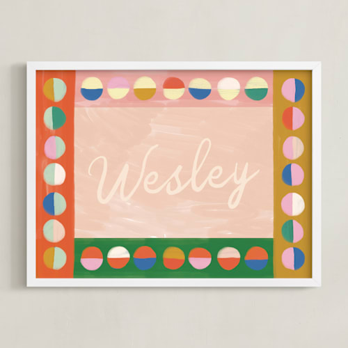 This is a blush nursery wall art with standard by Sierra Lee called wesley