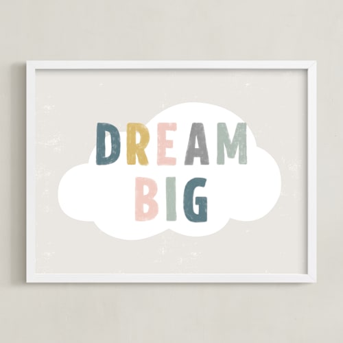 This is a dream nursery wall art by Pixel and Hank called dream big