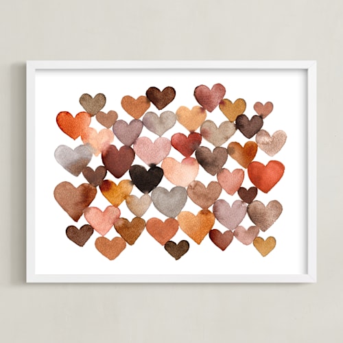 This is a earthy nursery wall art by Sara Berrenson called clay hearts