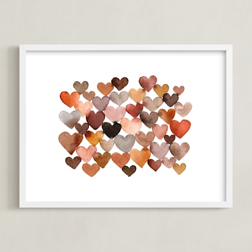 This is a earthy nursery wall art by Sara Berrenson called clay hearts