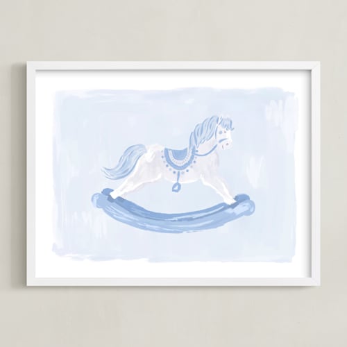 This is a sky nursery wall art by Laura Bercovich called rocking horse