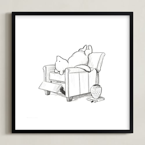 This is a white disney art by Stefanie Lane called pooh lounging | winnie the pooh