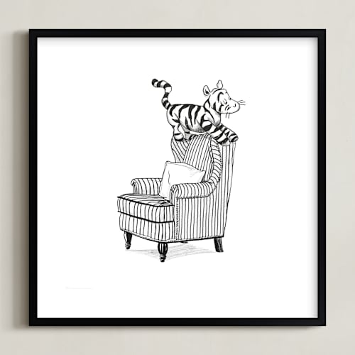 This is a white disney art by Stefanie Lane called tigger lounging | winnie the pooh
