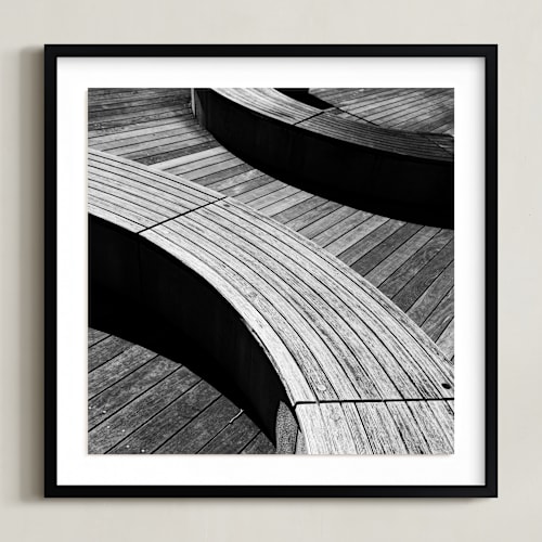 This is a tonal grey art by Van Tsao called curve bench geometric iii