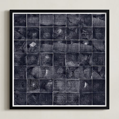 This is a black art by Kathy Van Torne called relief print squares