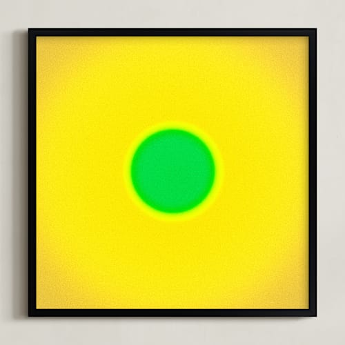 This is a yellow sky art with standard by Arash Fattahi Acosta called sun in the dust. variations 3