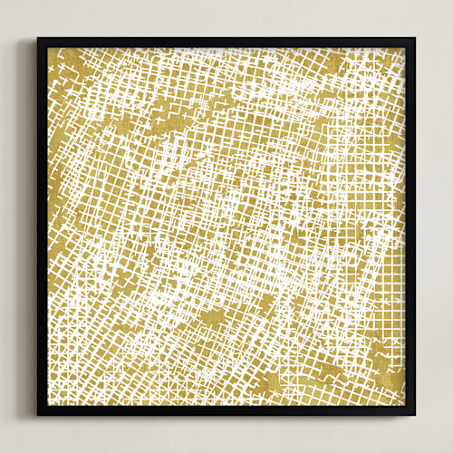 This is a mustard art by Tanya Lee Design called ochre eucalyptus i