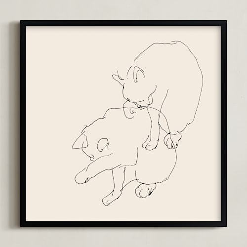 This is a black and champagne art by Catilustre called sketches after cat iv
