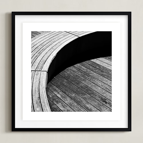 This is a tonal grey art by Van Tsao called curve bench geometric i