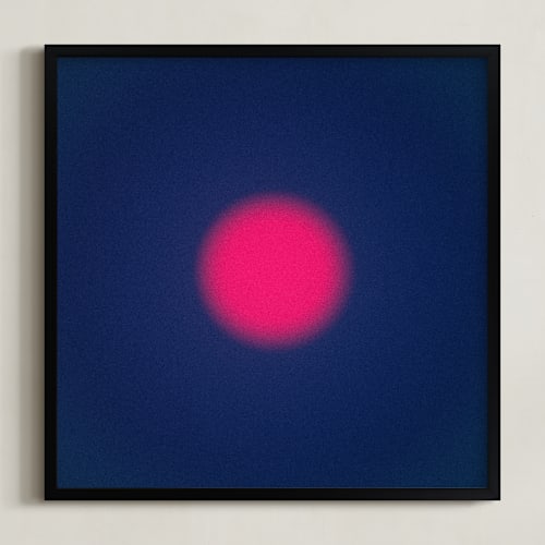This is a blue and red art by Arash Fattahi Acosta called sun in the dust. variations 1