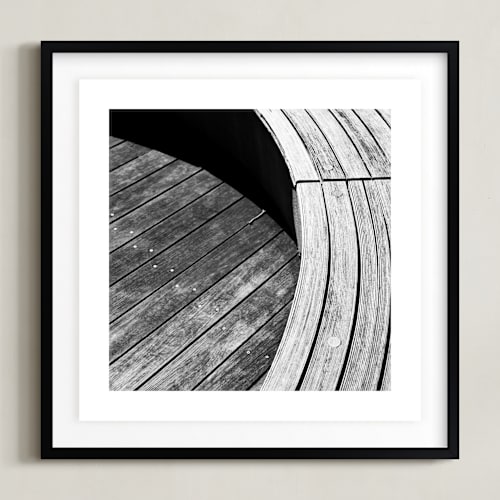 This is a tonal grey art by Van Tsao called curve bench geometric iiii