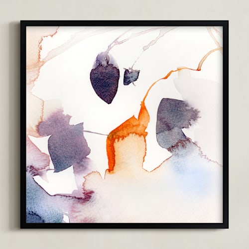 This is a purple and orange art by Marta Spendowska called watercolor abstract flora series : fall 1