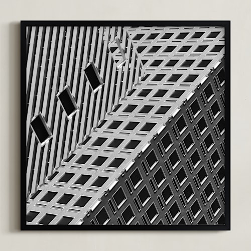 This is a urban grey art by Brian Collins called squares and lines