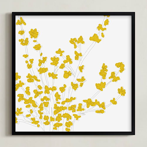 This is a mustard art with standard by Vanessa Wyler called forsythia