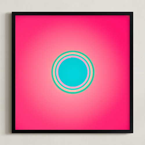 This is a bubblegum pink art with standard by Arash Fattahi Acosta called sun in the dust. variations 29
