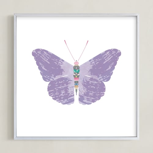 This is a she's a little pink kids wall art by Rebecca Marchese called i am the butterfly
