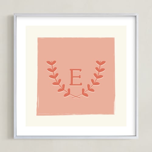 This is a coral nursery wall art by Kim Dietrich Elam called laurel
