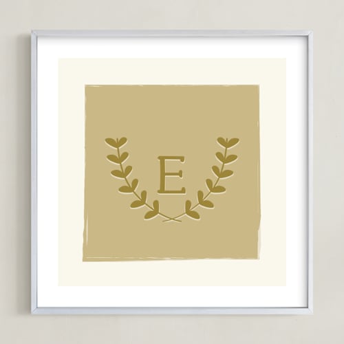 This is a golden nursery wall art by Kim Dietrich Elam called laurel