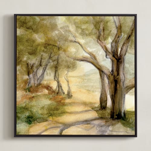 This is a olive green art with standard by Bethany Hackmann called dreamy olive trees