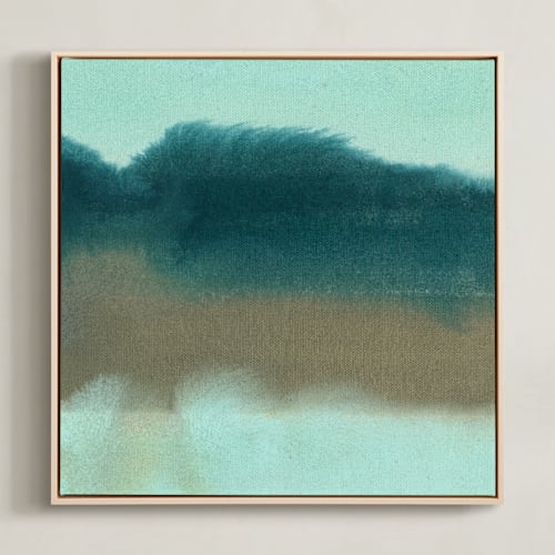 This is a seafoam green art with standard by Christina Flowers called island surf day and night 1