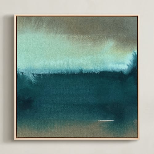 This is a turquoise sea art with standard by Christina Flowers called island surf day and night 2