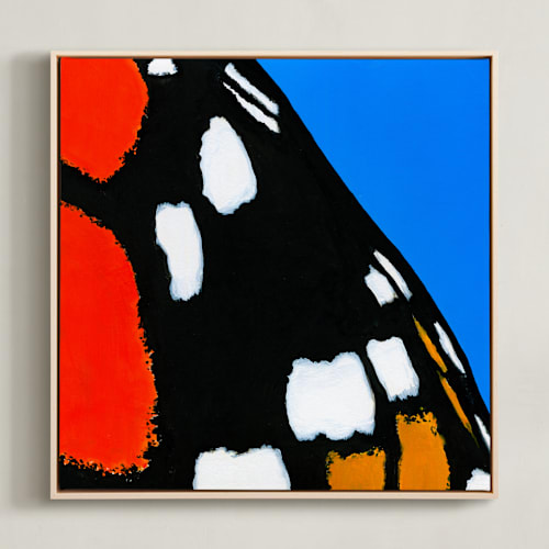 This is a butterfly orange kids wall art by Janie Allen called magnificent monarch